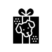 dog present donation glyph icon vector illustration