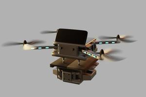 tecnología de drones industria de dispositivos de ingeniería volando en logística industrial exportación producto de importación servicio de entrega a domicilio logística envío transporte ir año nuevo 2022 render 3d foto