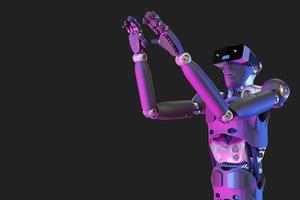 robot metaverse vr avatar juego de realidad realidad virtual de personas inversión en tecnología blockchain, estilo de vida empresarial realidad virtual vr world connection cyber avatar metaverse people 2022 3d render