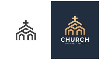 diseño de concepto de logotipo de vector de iglesia
