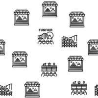 Amusement Park Entertainment Vector Seamless Pattern