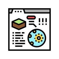reading information of soil testing in internet color icon vector illustration
