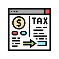 payment of taxes and fees color icon vector illustration