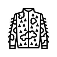 chaqueta de camuflaje para la ilustración de vector de icono de línea de caza