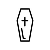 coffin icon vector. Isolated contour symbol illustration vector