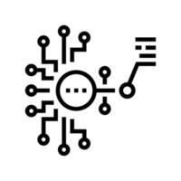 artificial model neural network line icon vector illustration