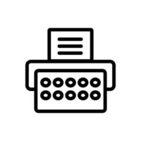 vector de icono de máquina de escribir. ilustración de símbolo de contorno aislado