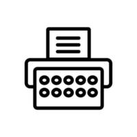 typewriter icon vector. Isolated contour symbol illustration vector