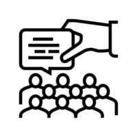 speech on forum line icon vector illustration