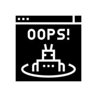 oops web error glyph icon vector illustration