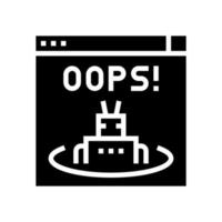 oops web error glifo icono vector ilustración