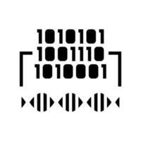 binary code genetic information glyph icon vector illustration