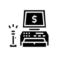 cash register glyph icon vector illustration