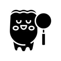 ilustración de vector de icono de glifo de investigación de dientes
