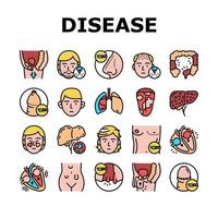 Disease Human Organ Collection Icons Set Vector