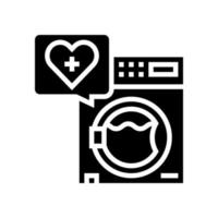 lavar la ropa servicio de atención domiciliaria glifo icono vector ilustración