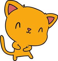 cartoon of cute kawaii cat vector