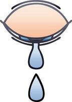 gradient shaded cartoon crying eye vector