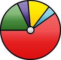 gradient shaded cartoon pie chart vector