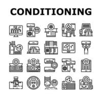 Conditioning System Electronics Icons Set Vector