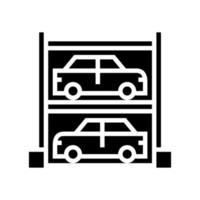 Ilustración de vector de icono de línea de estacionamiento de automóviles multinivel