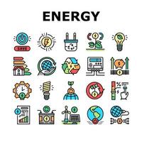 Energy Saving Tool Collection Icons Set Vector