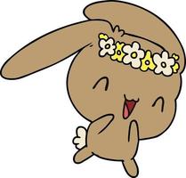 cartoon kawaii cute furry bunny vector