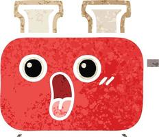 retro illustration style cartoon of a toaster vector