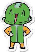 sticker of a cartoon robot vector