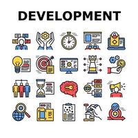 conjunto de iconos de colección de desarrollo de proyectos vector
