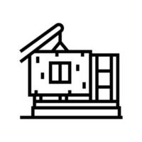 ready wall for building house line icon vector illustration