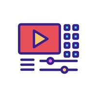 online video icon vector outline illustration