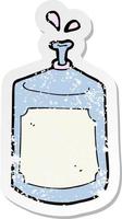 retro distressed sticker of a cartoon squirting bottle vector