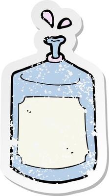 retro distressed sticker of a cartoon squirting bottle