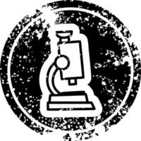 microscope and slide distressed icon vector