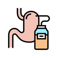 nephrostomy disease, esophagus brought into bag color icon vector illustration