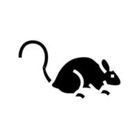 ratón mascota glifo icono vector ilustración