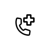 The hospital phone icon vector. Isolated contour symbol illustration vector