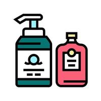 Ilustración de vector de icono de color de contenedores de jabón y loción