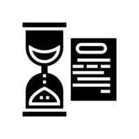performing tasks time glyph icon vector illustration