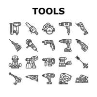 herramientas para construir y reparar iconos conjunto vector