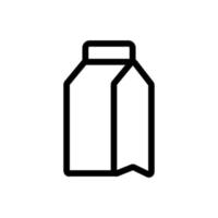 leche en el vector de icono de caja. ilustración de símbolo de contorno aislado