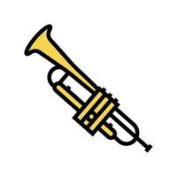 trumpet wind musician instrument color icon vector illustration