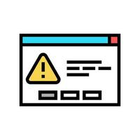 ilustración de vector de icono de color de error de tarea de computadora