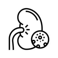 infection kidney line icon vector illustration