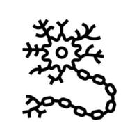 ilustración de vector de icono de línea humana de neurona