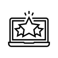 rating on laptop line icon vector illustration