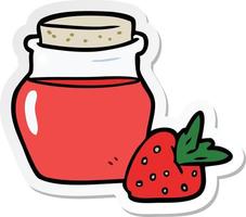 sticker of a cartoon jam jar vector