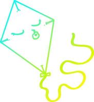 cold gradient line drawing cartoon kite vector