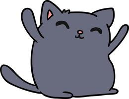 cartoon of cute kawaii cat vector